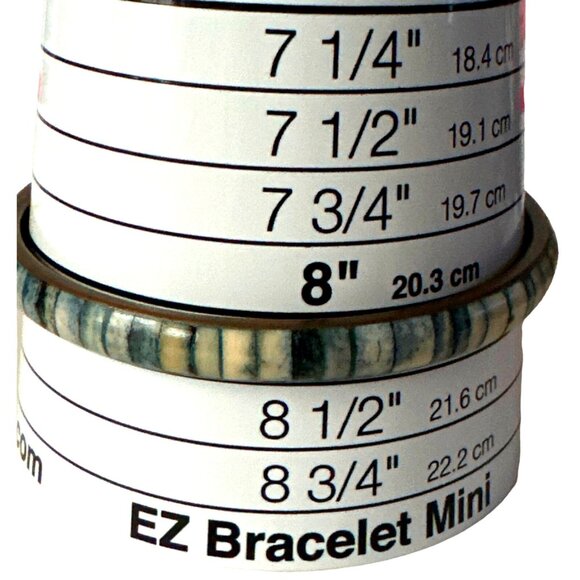 Boho Chic Inlay Bracelet Bangle Coastal Inspired Blue White Vintage Charm - Picture 5 of 6